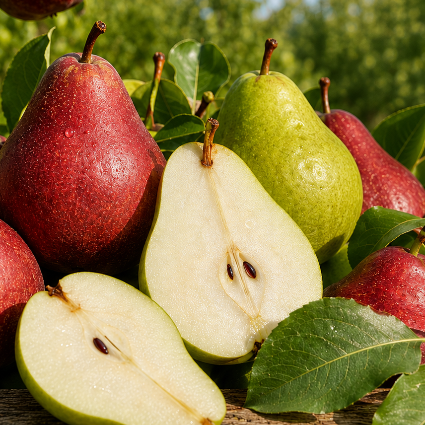 Organic Green & Red Bartlett Pears Mix (10 lb. Box)